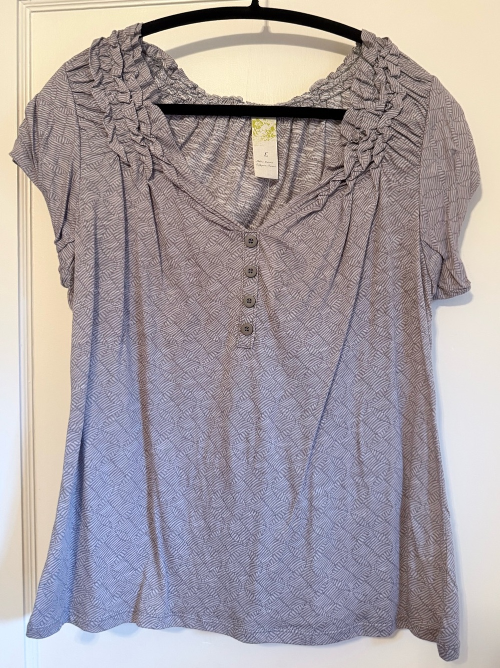 Anthropologie women's Short-Sleeve Ruffle Yoke Top